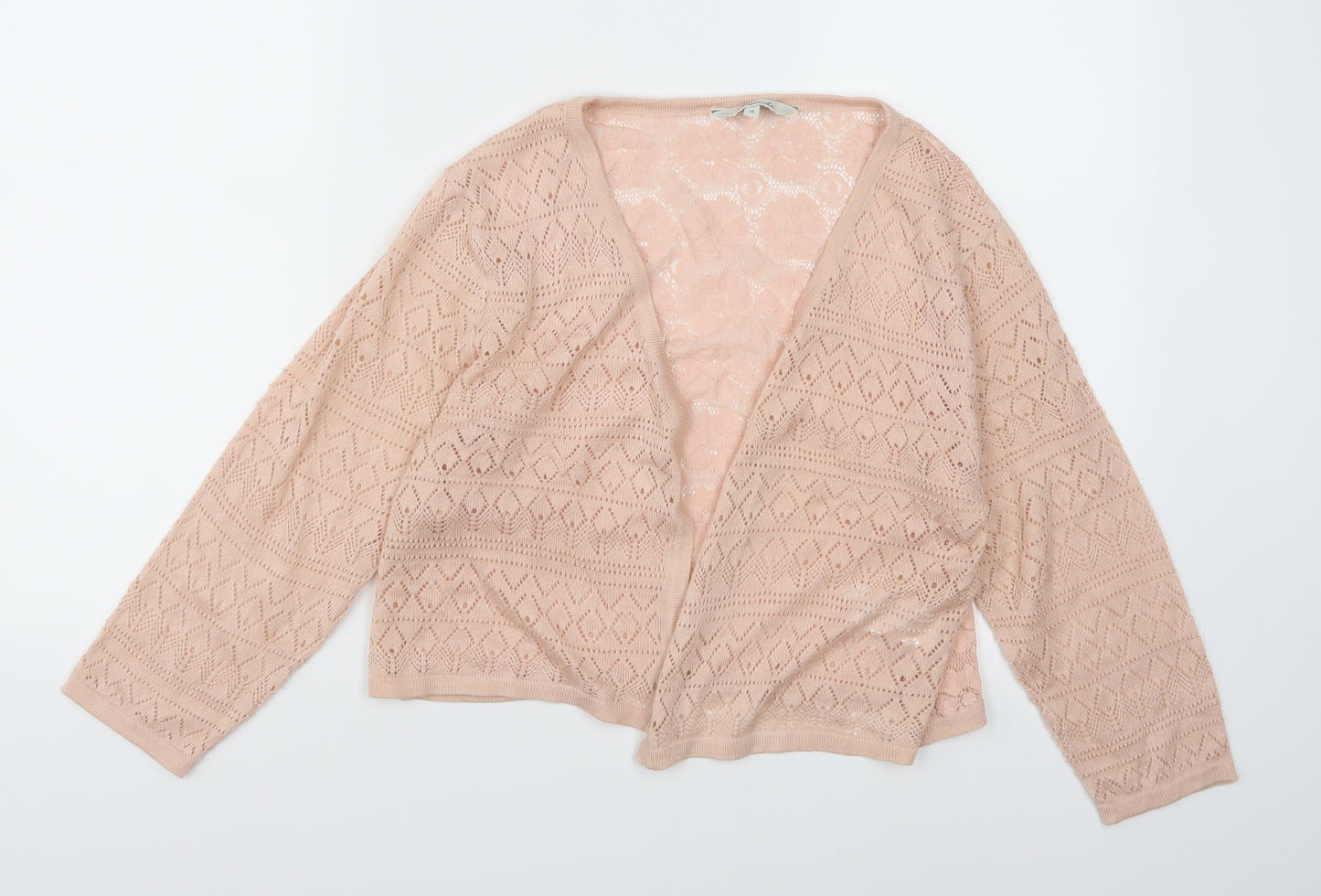 Peacocks Womens Pink  Knit Shrug Jumper Size 18