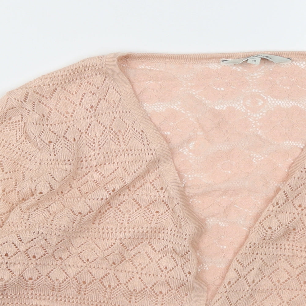 Peacocks Womens Pink  Knit Shrug Jumper Size 18