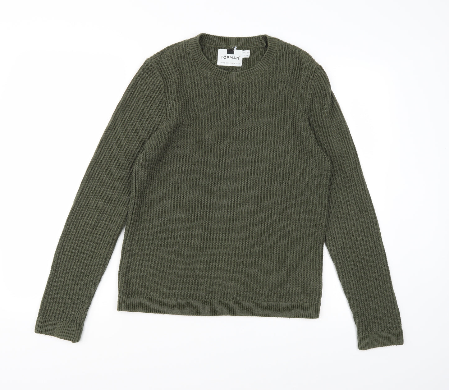 Topman Mens Green  Knit Pullover Jumper Size XS