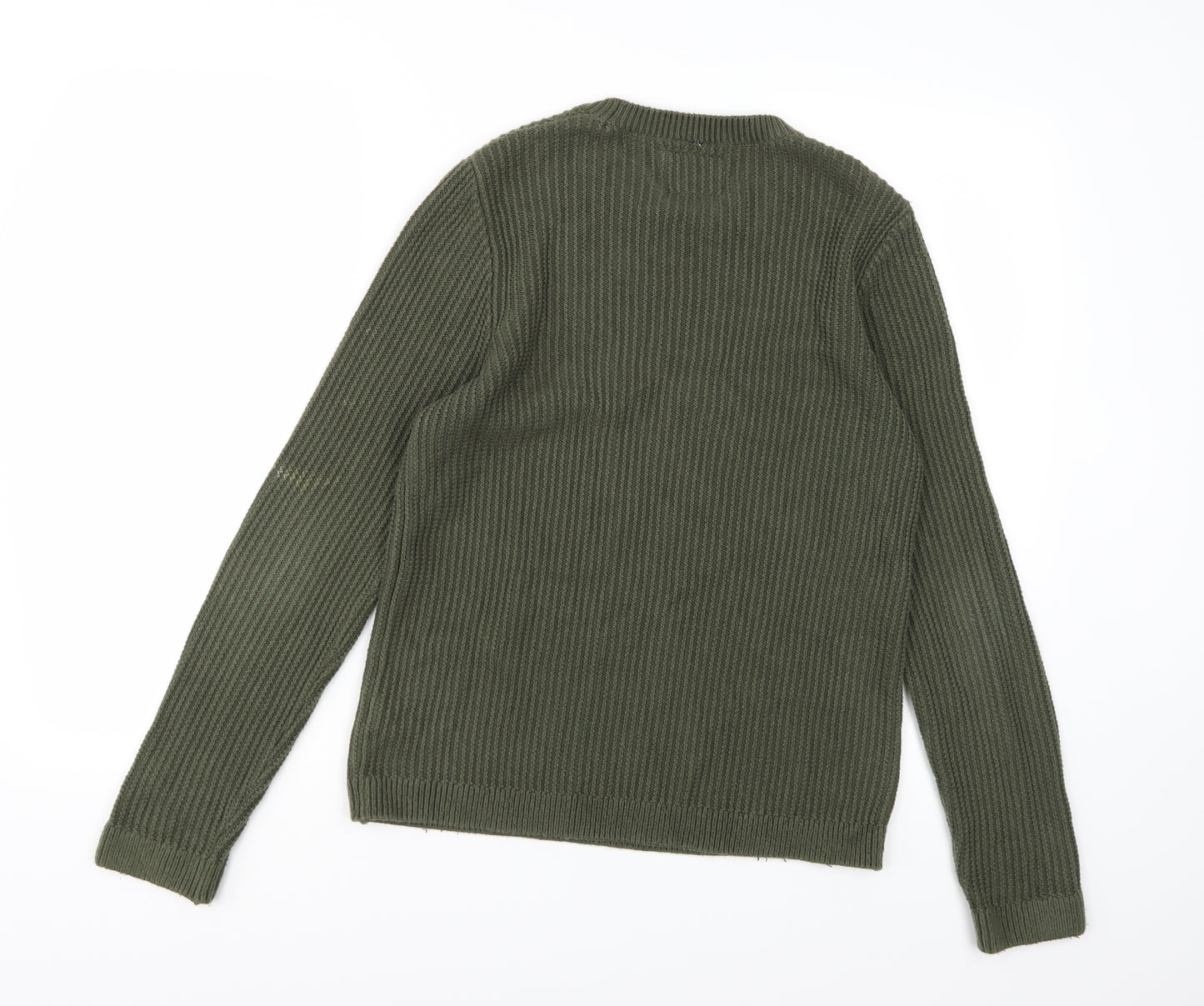 Topman Mens Green  Knit Pullover Jumper Size XS
