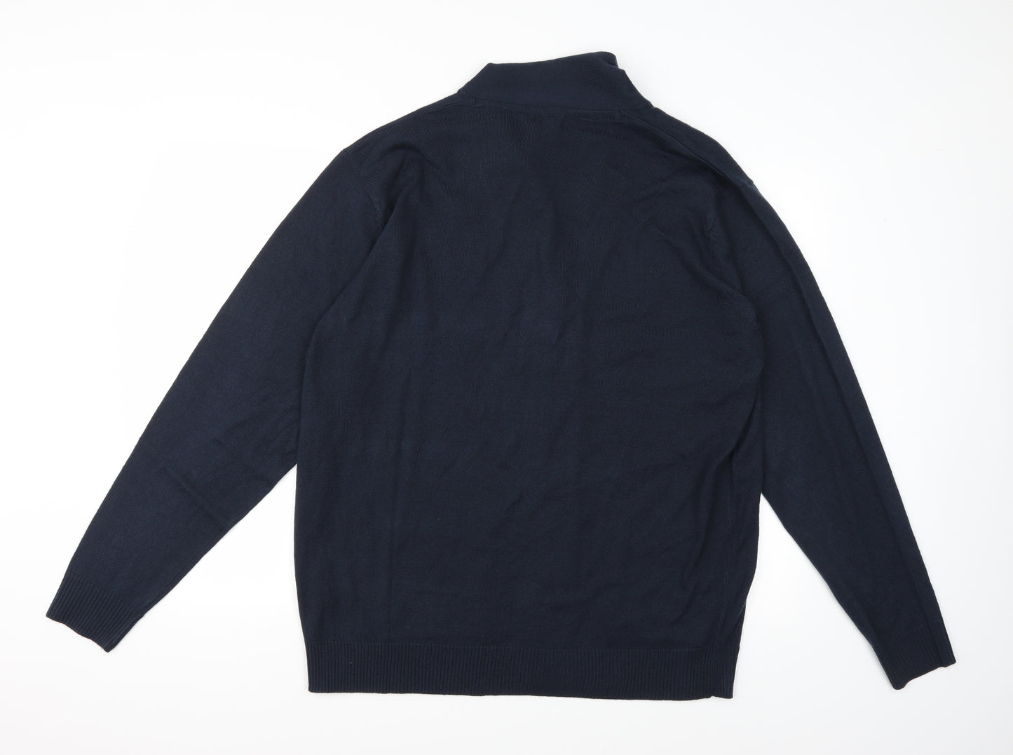 William & Brown Mens Blue  Knit Cardigan Jumper Size XL