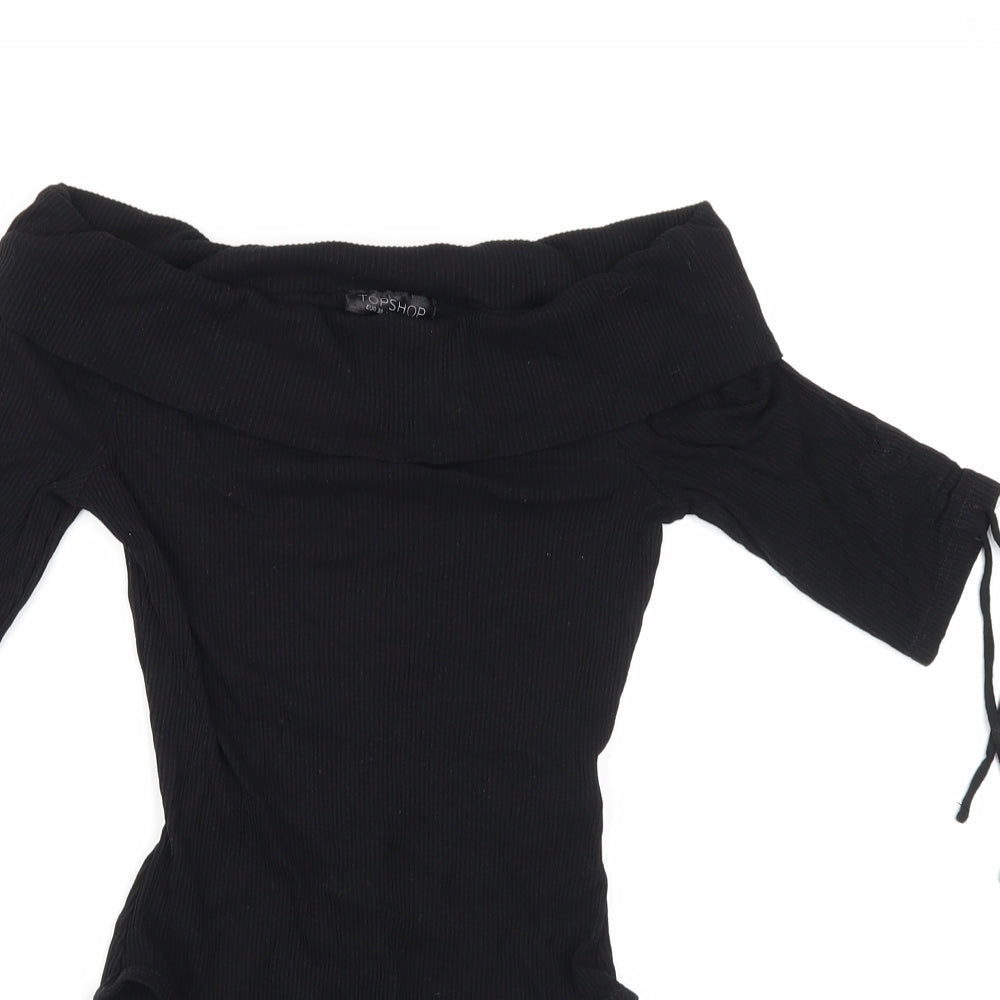 Topshop Womens Black   Bodysuit One-Piece Size 10