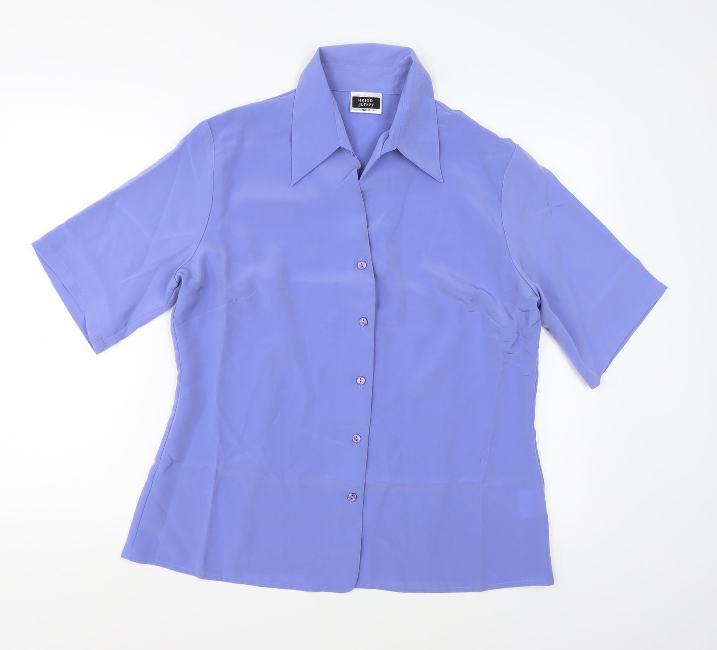 Simon Jersey Womens Purple   Basic Blouse Size 16