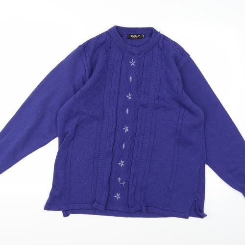 Reflect Womens Blue  Knit Pullover Jumper Size L