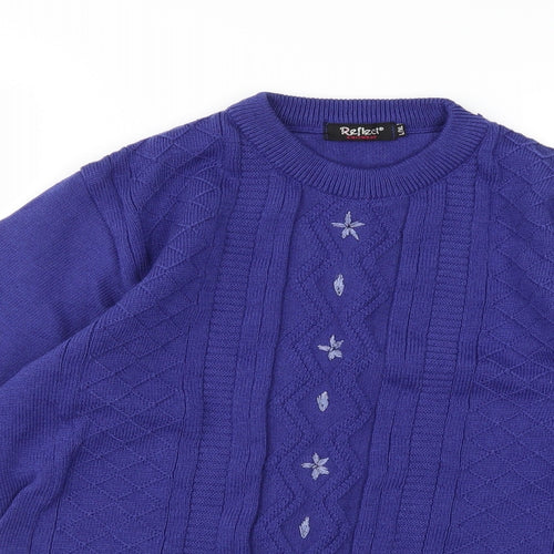 Reflect Womens Blue  Knit Pullover Jumper Size L