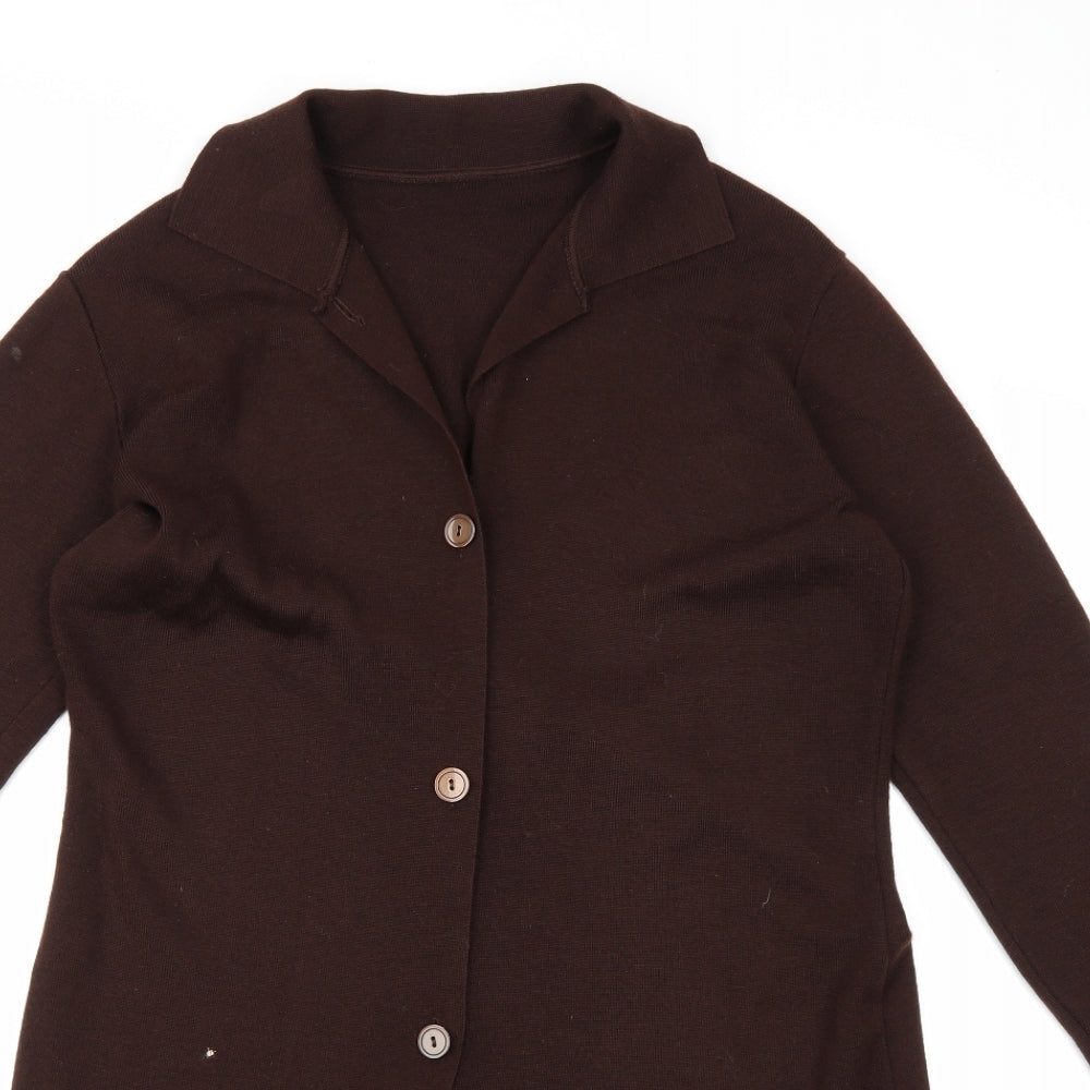 Marks and Spencer Womens Brown  Knit Cardigan Jumper Size 12