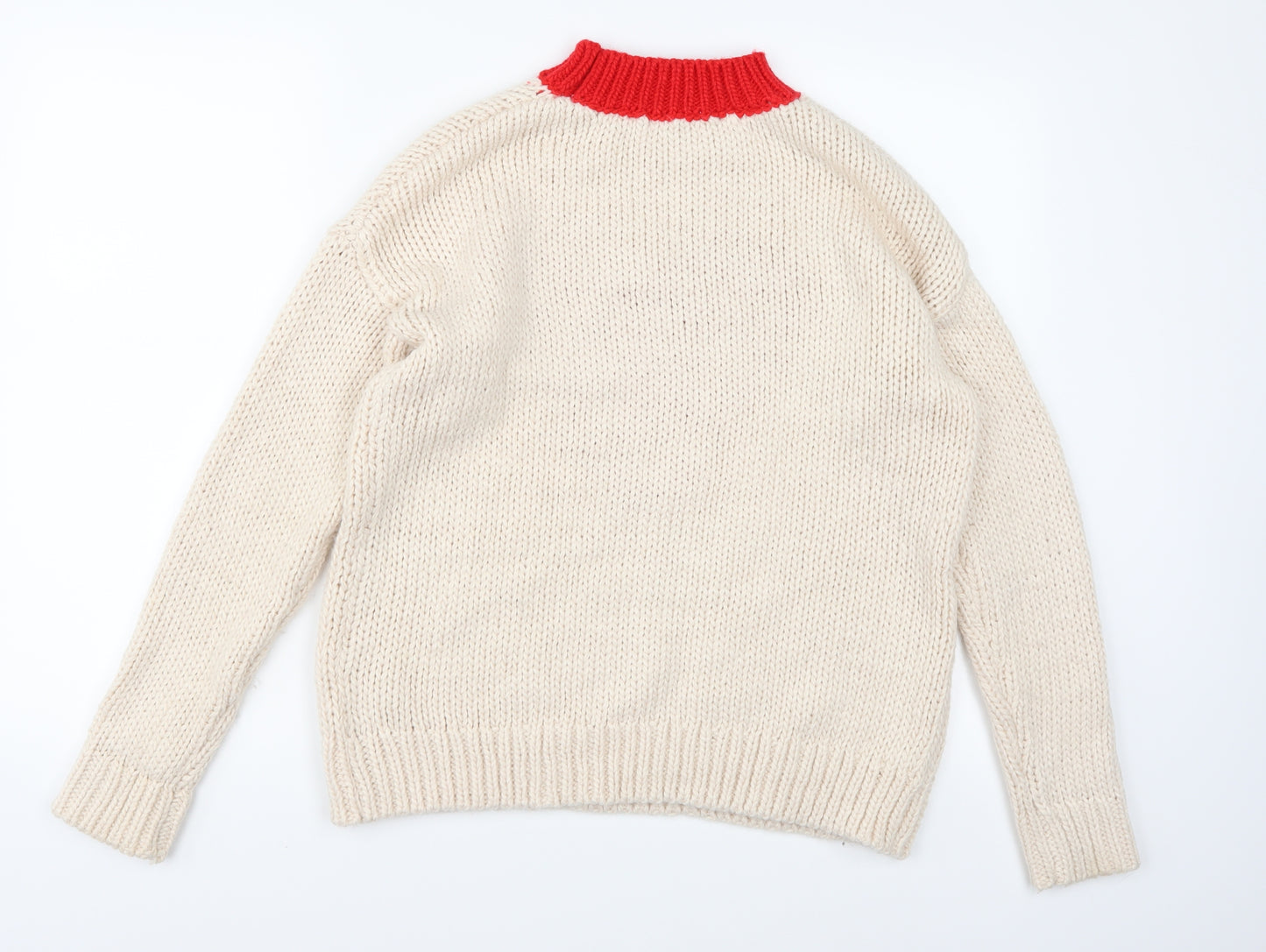 Papaya Womens Beige  Knit Pullover Jumper Size M  - Love heart