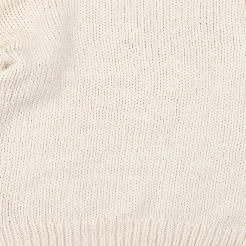 Papaya Womens Beige  Knit Pullover Jumper Size M  - Love heart