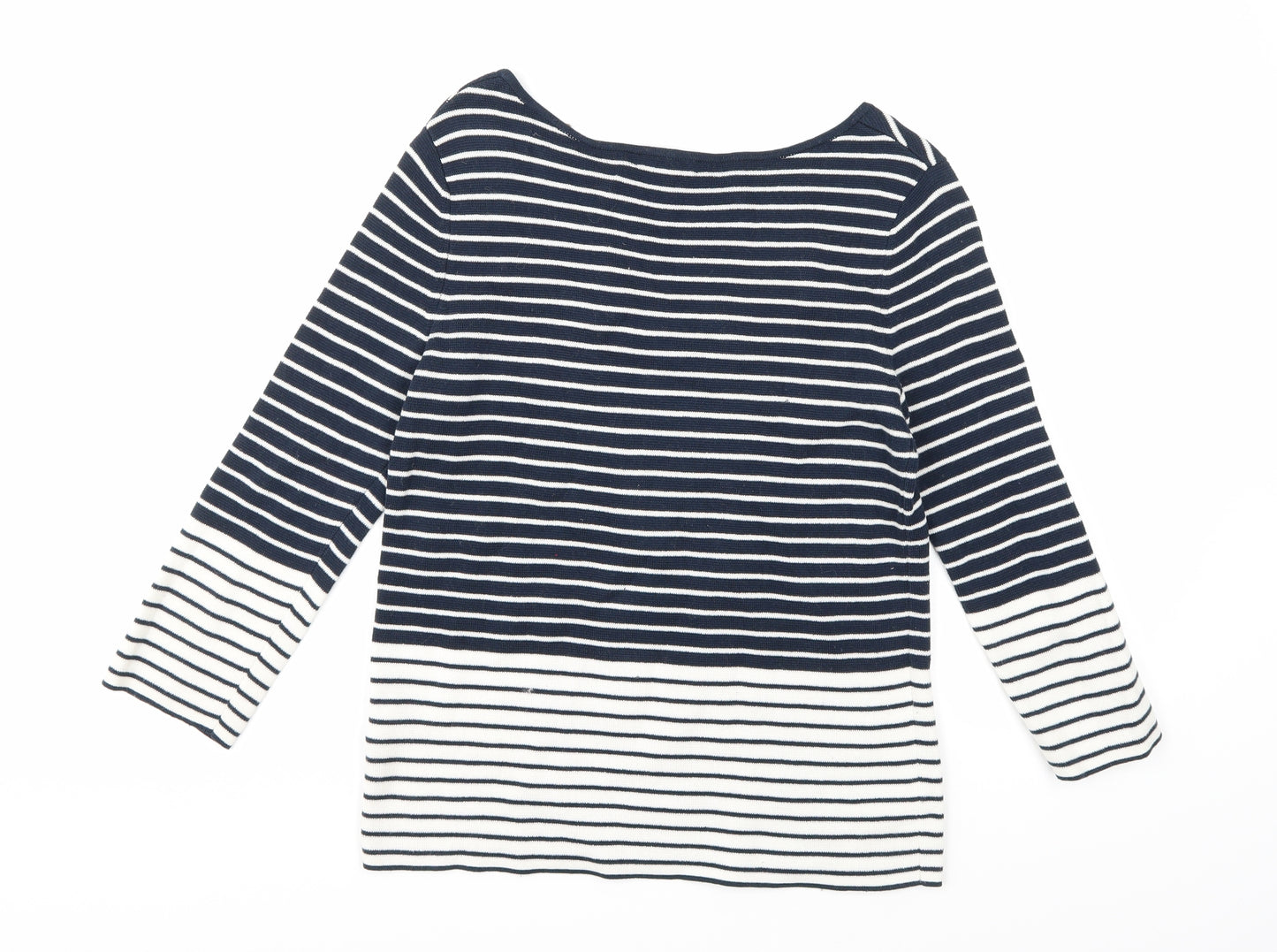 Hobbs London Womens Blue Striped Knit Pullover Jumper Size XS