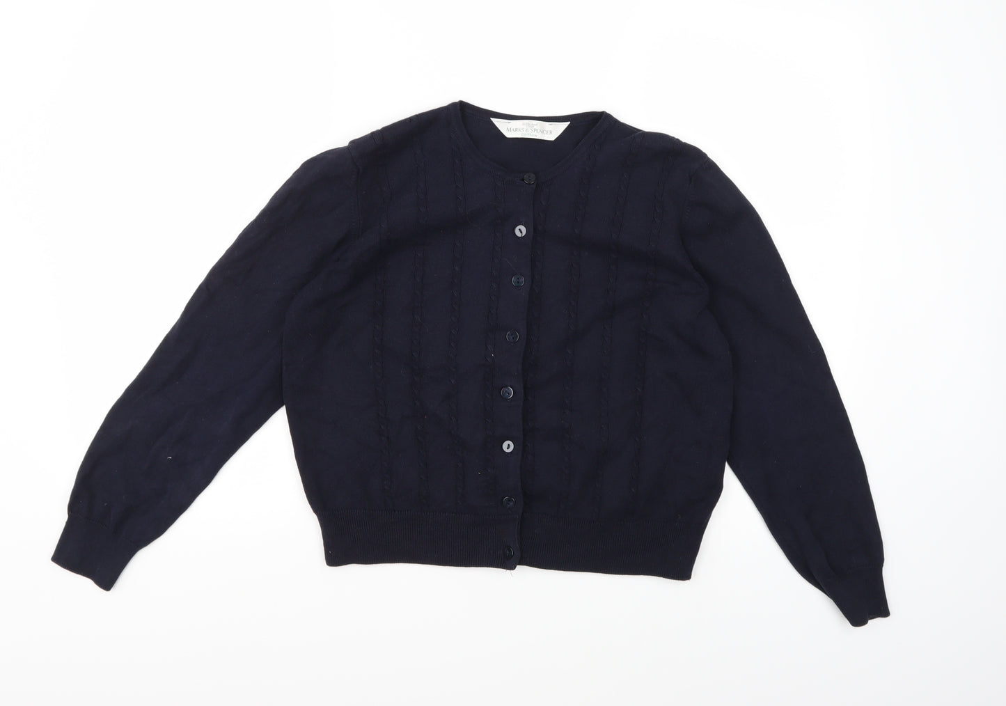 Marks and Spencer Womens Blue  Knit Cardigan Jumper Size 12