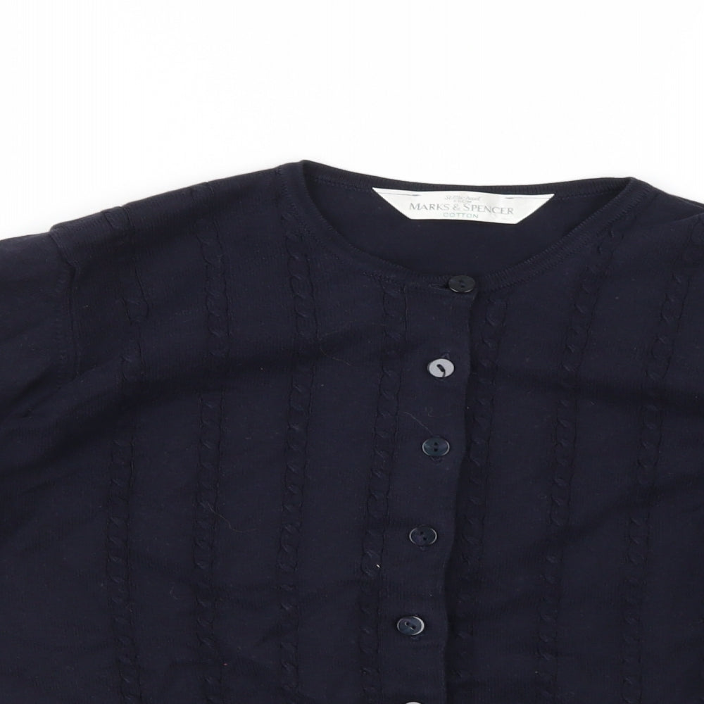 Marks and Spencer Womens Blue  Knit Cardigan Jumper Size 12