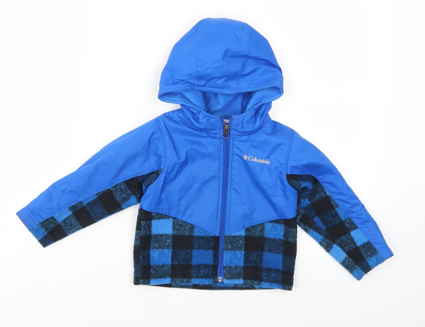 Columbia Boys Blue Check  Basic Coat Coat Size 2 Years