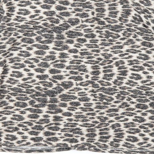 Lipsy London Womens Brown Animal Print Knit Cardigan Jumper Size 14