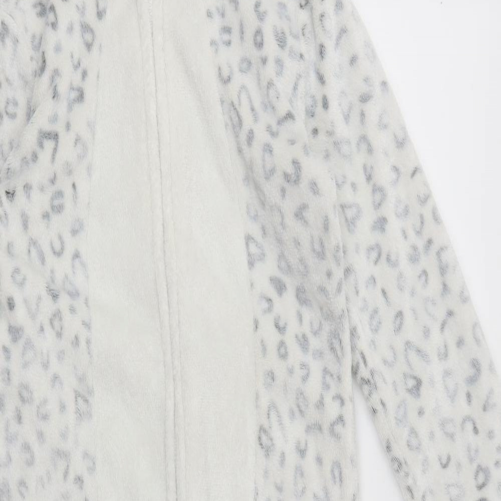 George Girls White Animal Print Fleece Top One Piece Size 11-12 Years  - All in One