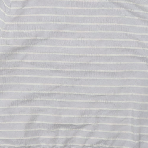 Per Una Womens Grey Striped Knit Cardigan Jumper Size 14