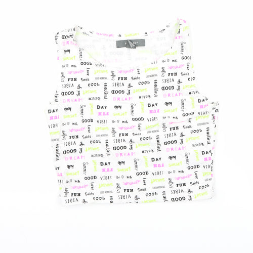 Primark Womens White   Cropped Tank Size XS  - slogan
