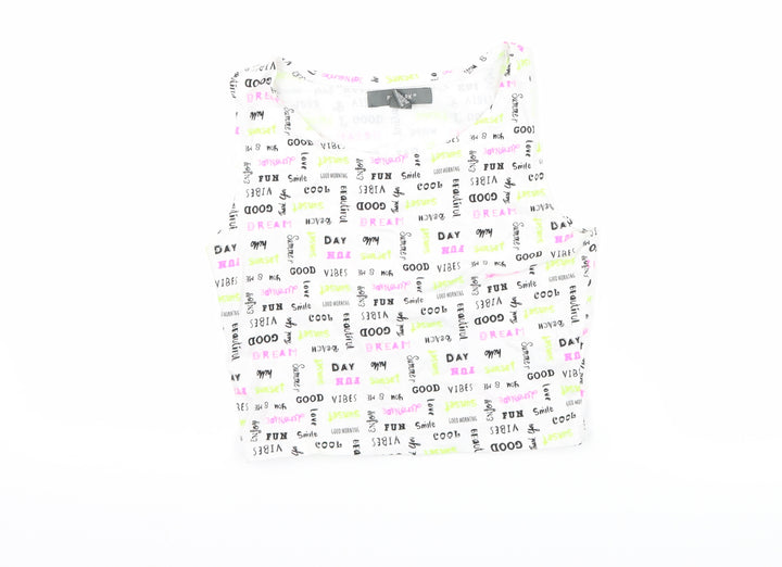 Primark Womens White Cropped Tank Size XS - slogan