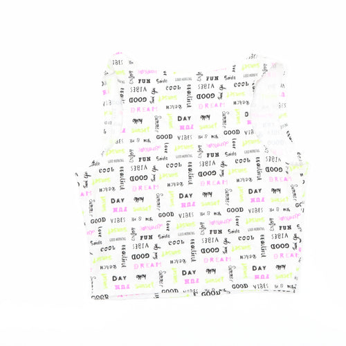 Primark Womens White   Cropped Tank Size XS  - slogan