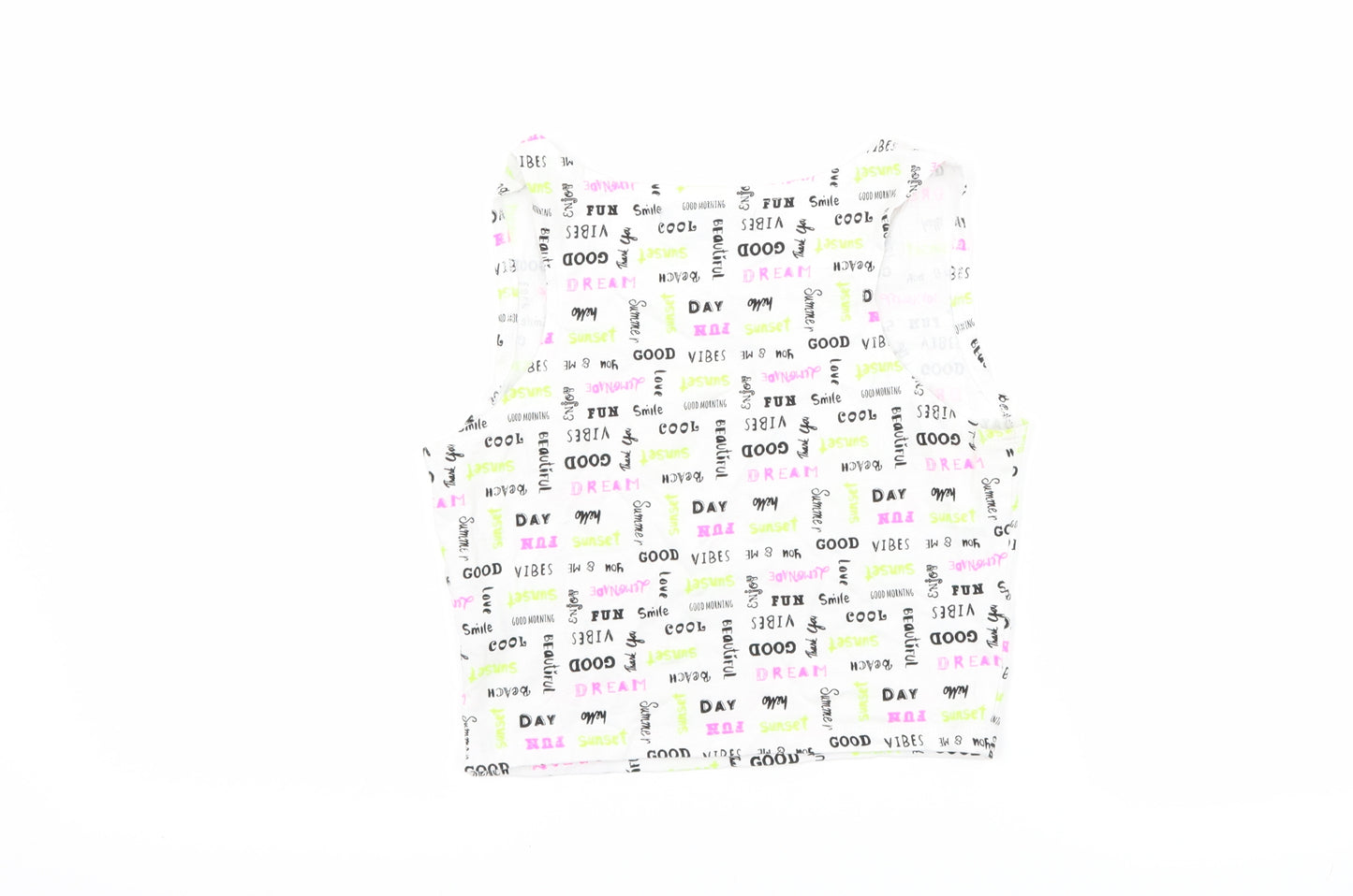 Primark Womens White   Cropped Tank Size XS  - slogan