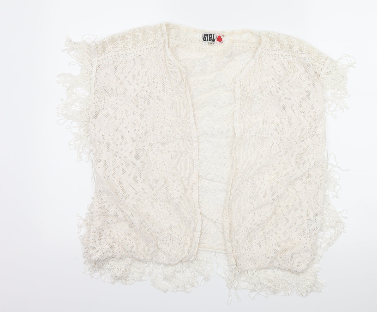 River Island Womens Ivory  Lace Cardigan Jumper Size 10