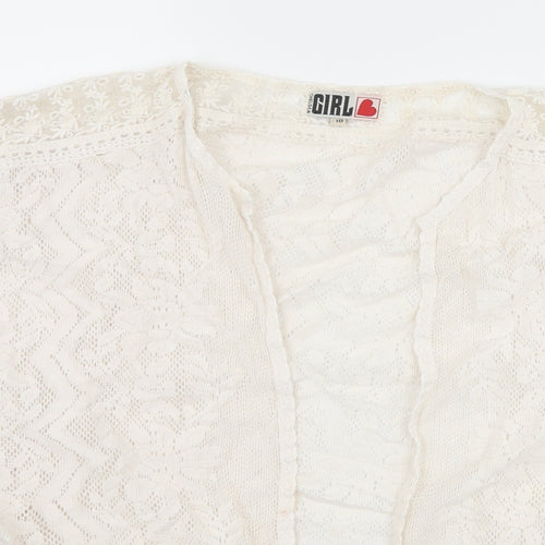 River Island Womens Ivory  Lace Cardigan Jumper Size 10