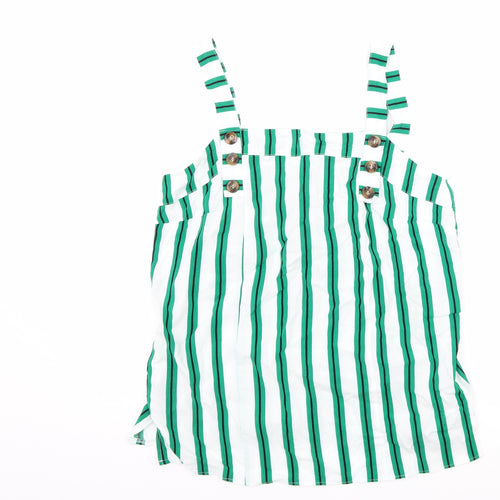 Papaya Womens Green Striped  Basic Tank Size 10