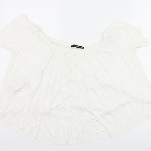 Mango Womens White   Basic T-Shirt Size S