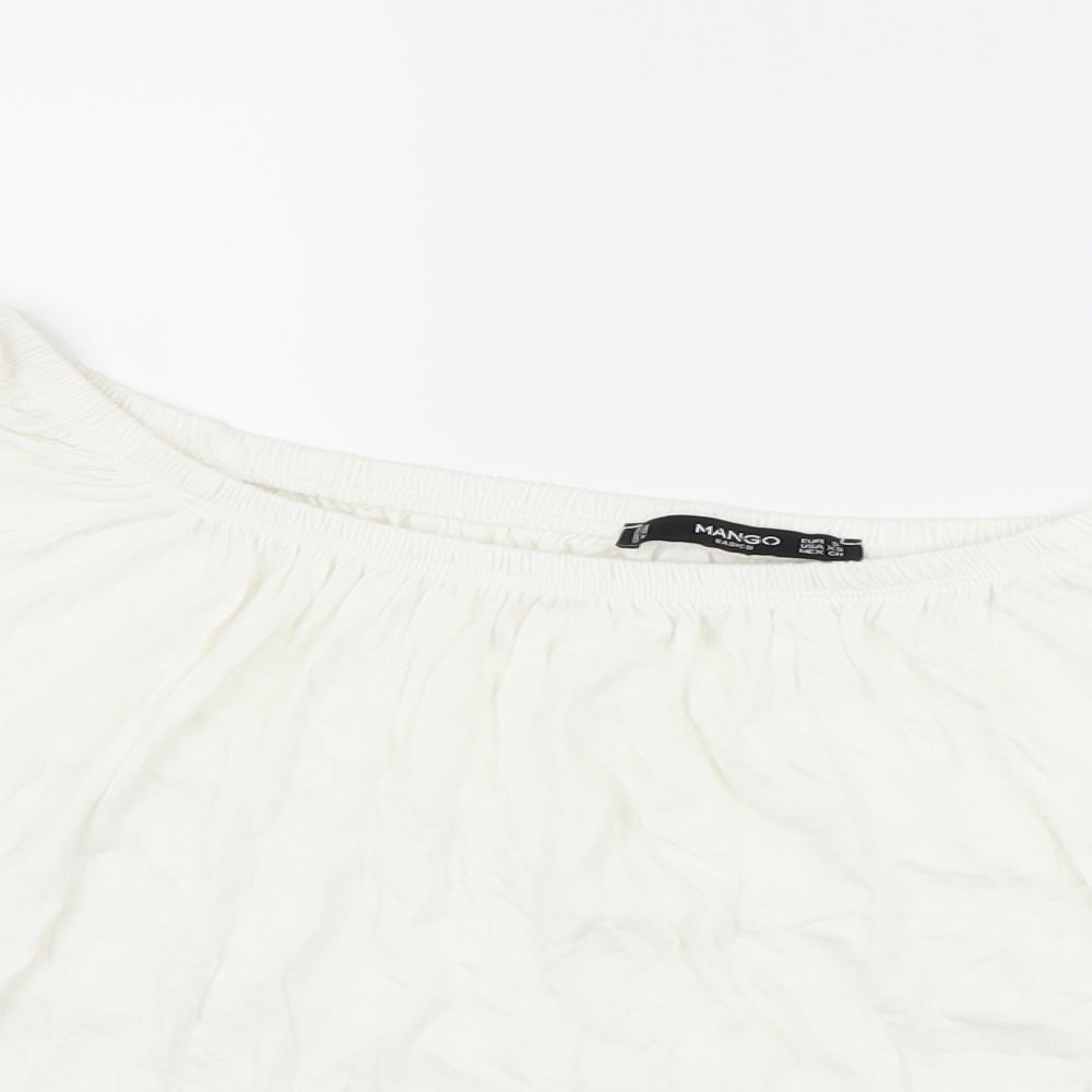Mango Womens White   Basic T-Shirt Size S