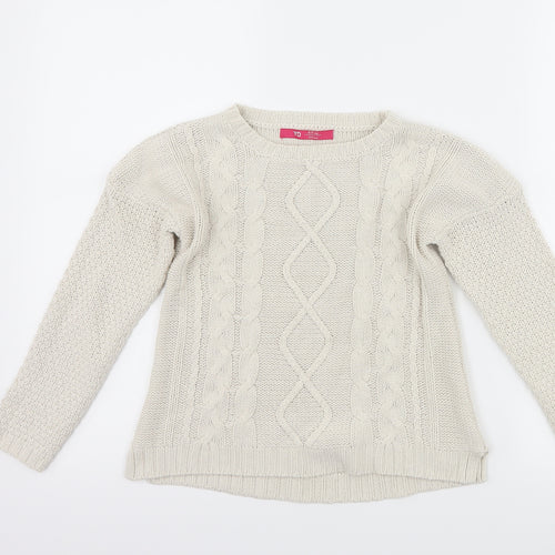 Primark Girls Ivory   Pullover Jumper Size 8-9 Years
