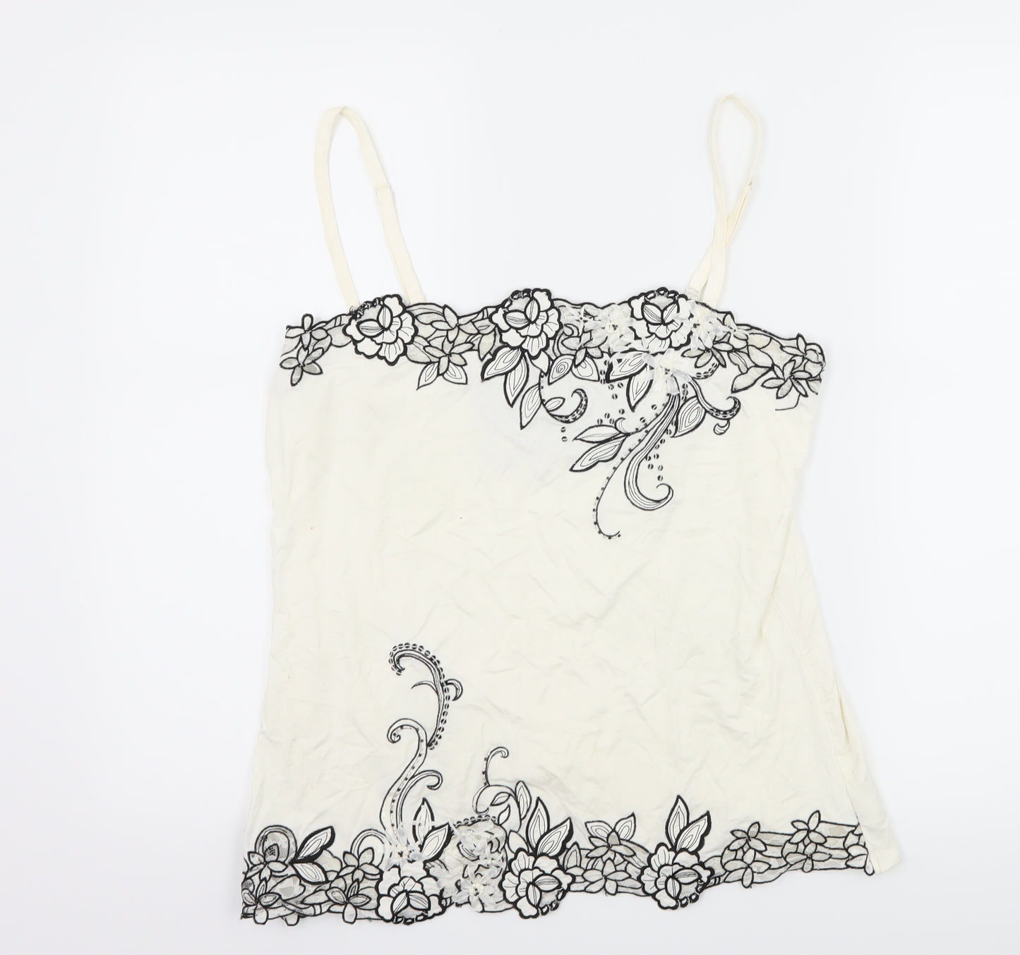 NEXT Womens Ivory Floral  Cropped Tank Size 14