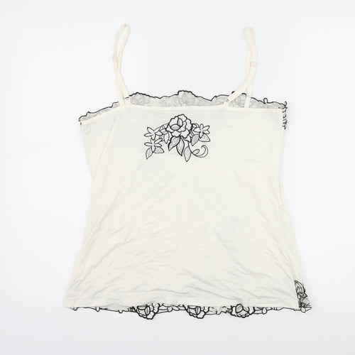 NEXT Womens Ivory Floral  Cropped Tank Size 14