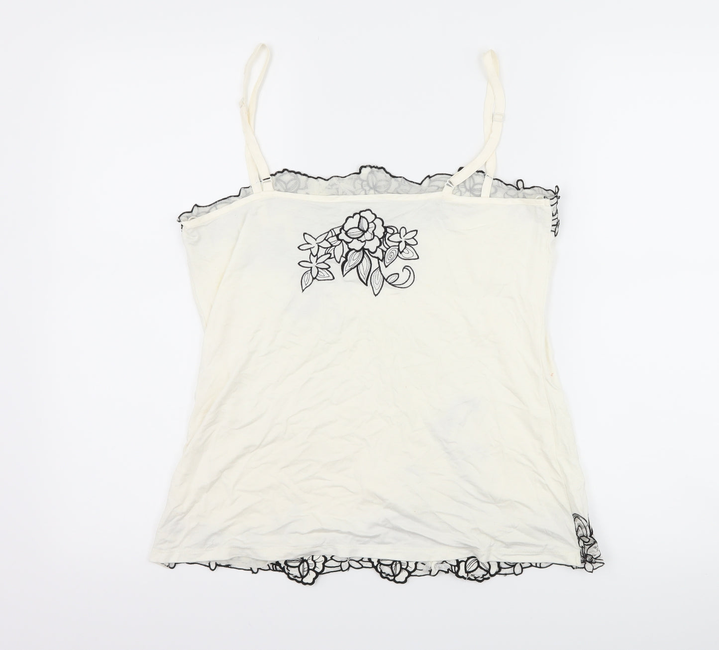NEXT Womens Ivory Floral  Cropped Tank Size 14