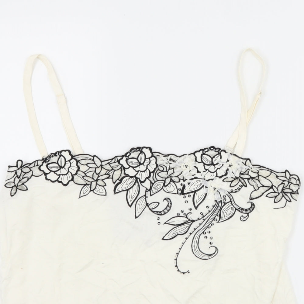 NEXT Womens Ivory Floral  Cropped Tank Size 14