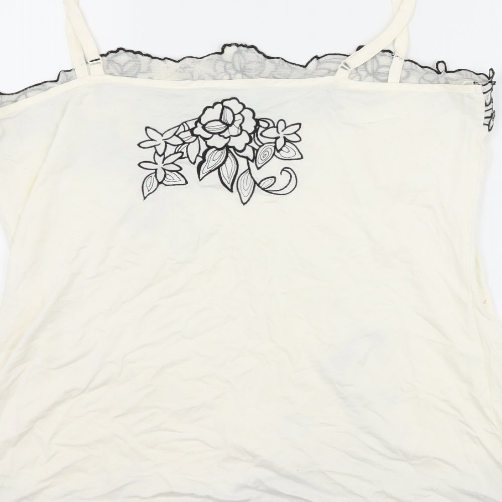 NEXT Womens Ivory Floral  Cropped Tank Size 14