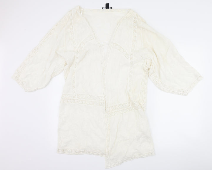 New Look Womens White   Cardigan Jumper Size S