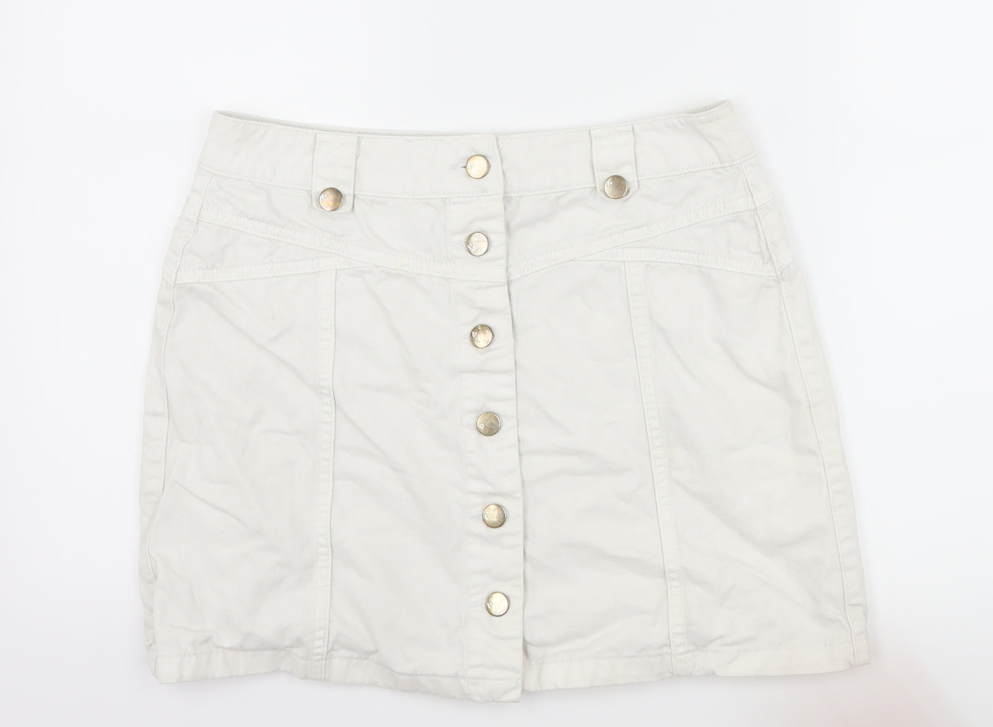 Very Womens White  Denim A-Line Skirt Size 12