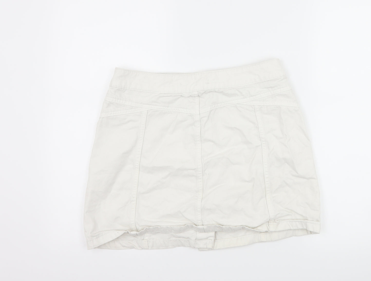 Very Womens White  Denim A-Line Skirt Size 12