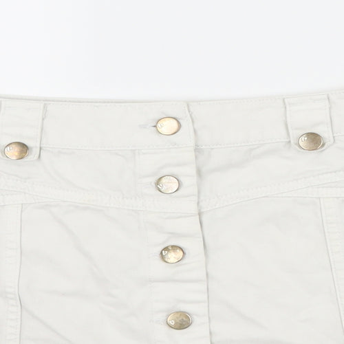 Very Womens White  Denim A-Line Skirt Size 12