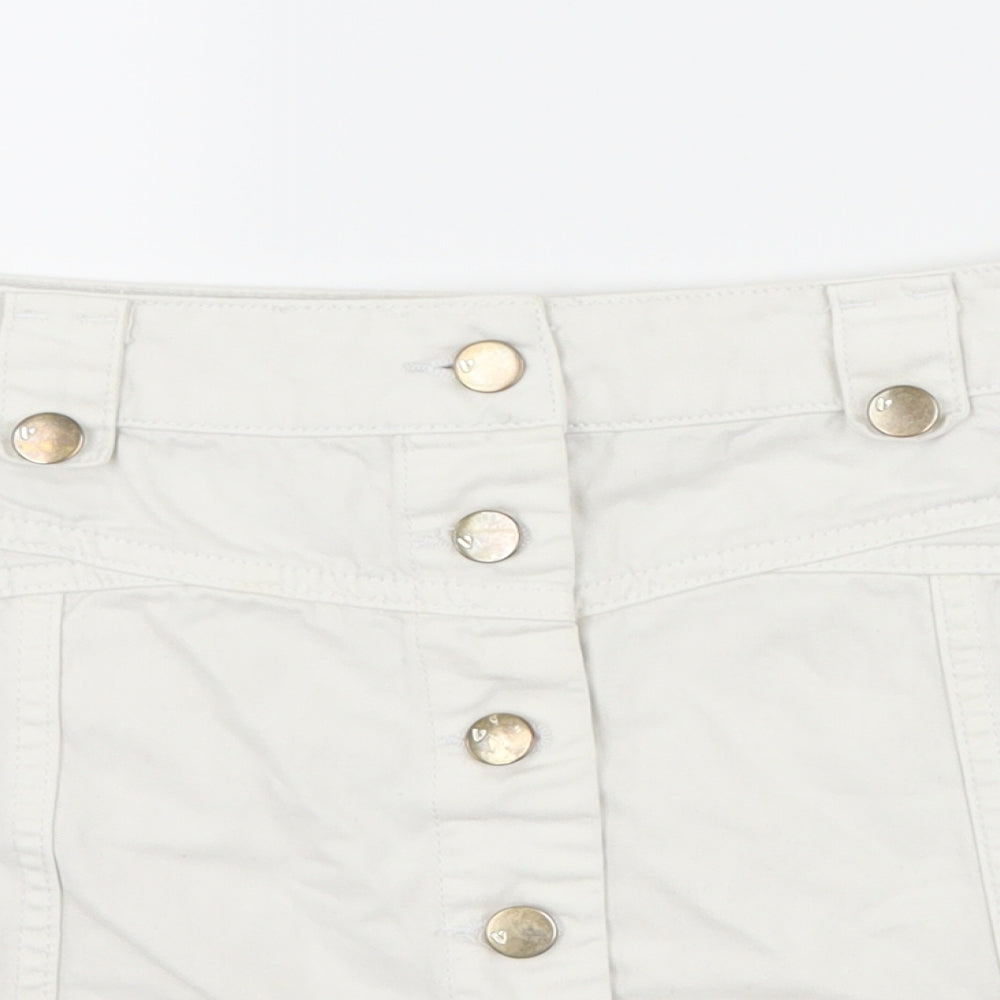 Very Womens White  Denim A-Line Skirt Size 12