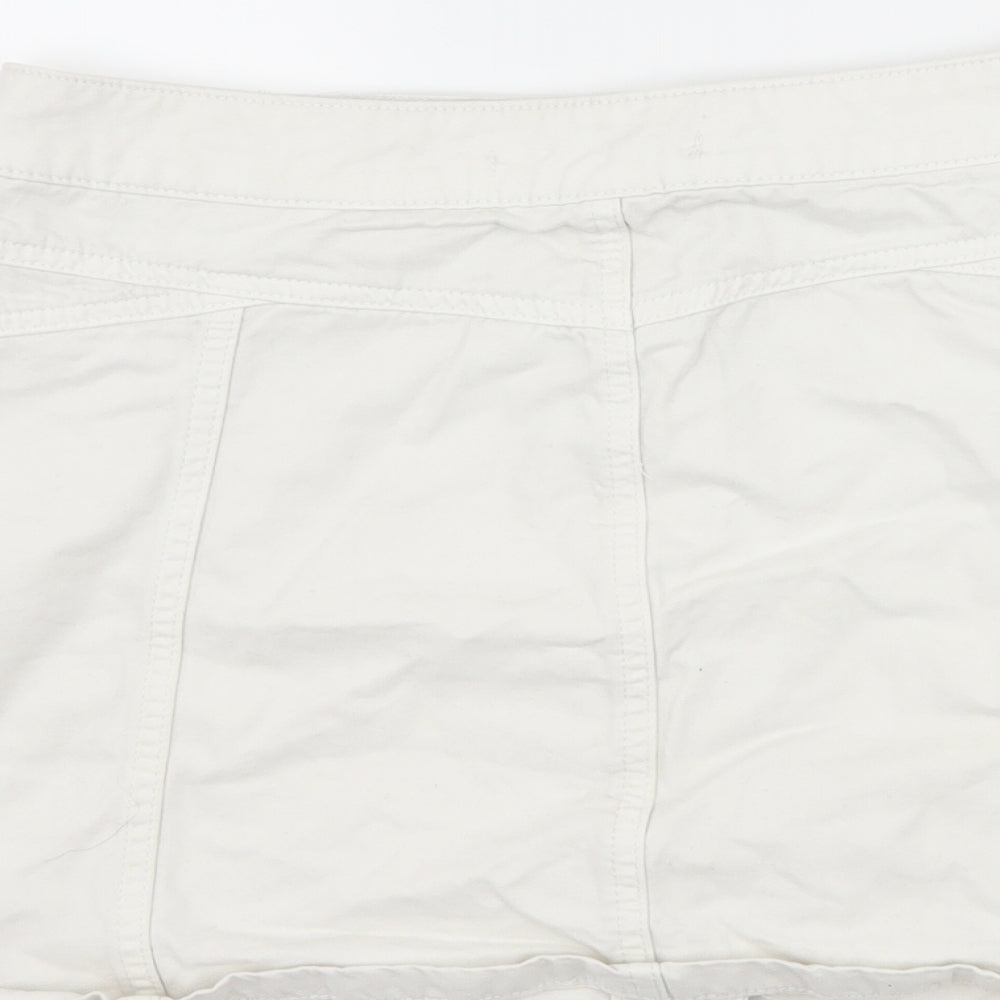 Very Womens White  Denim A-Line Skirt Size 12