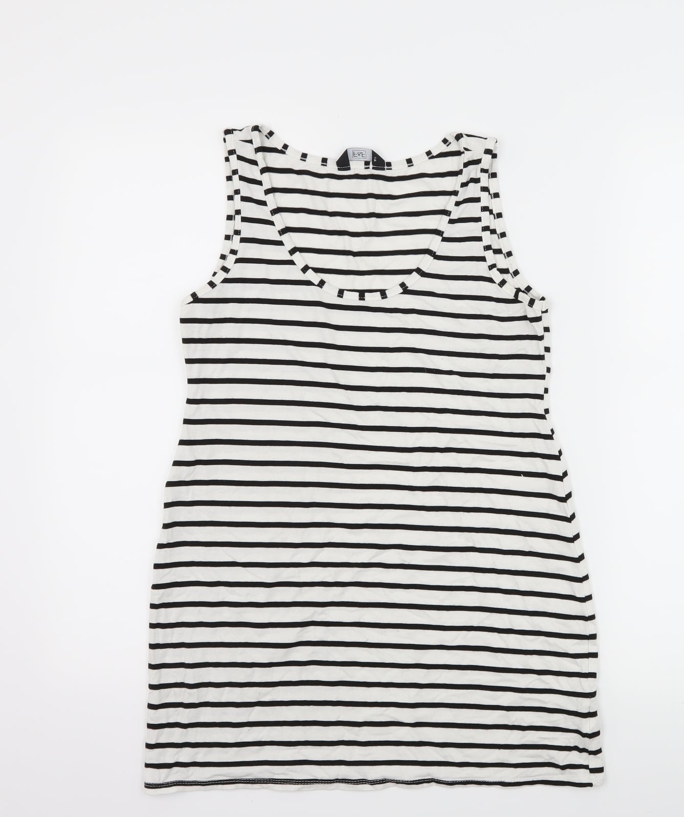 F&F Womens White Striped  Basic Tank Size 12