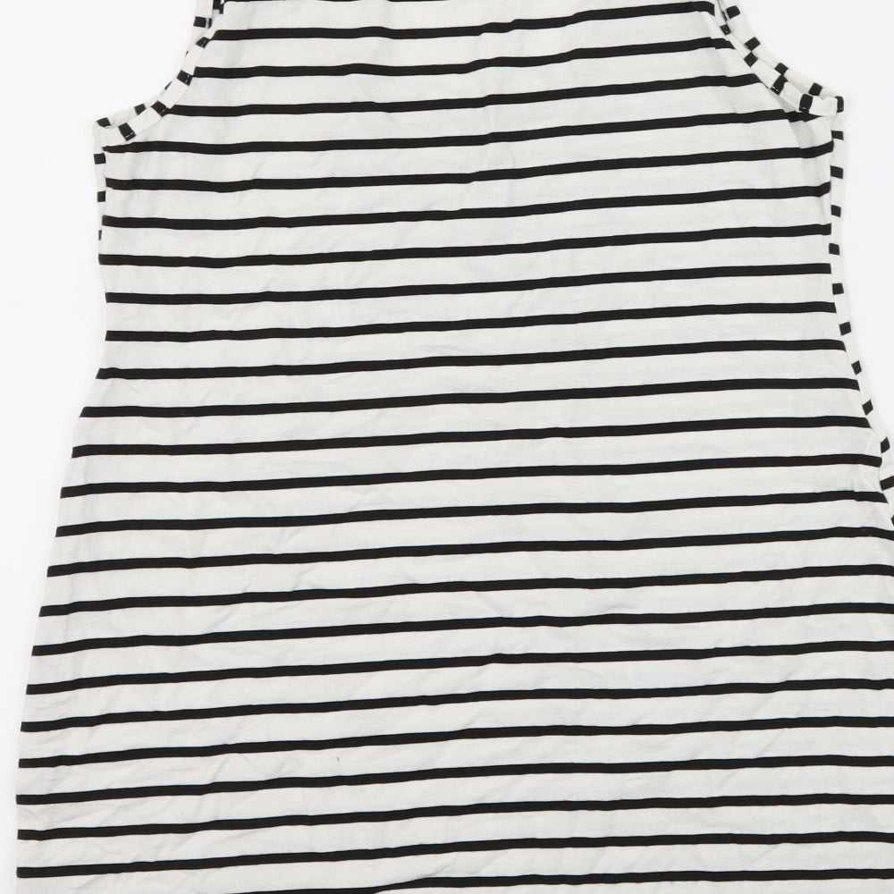 F&F Womens White Striped  Basic Tank Size 12