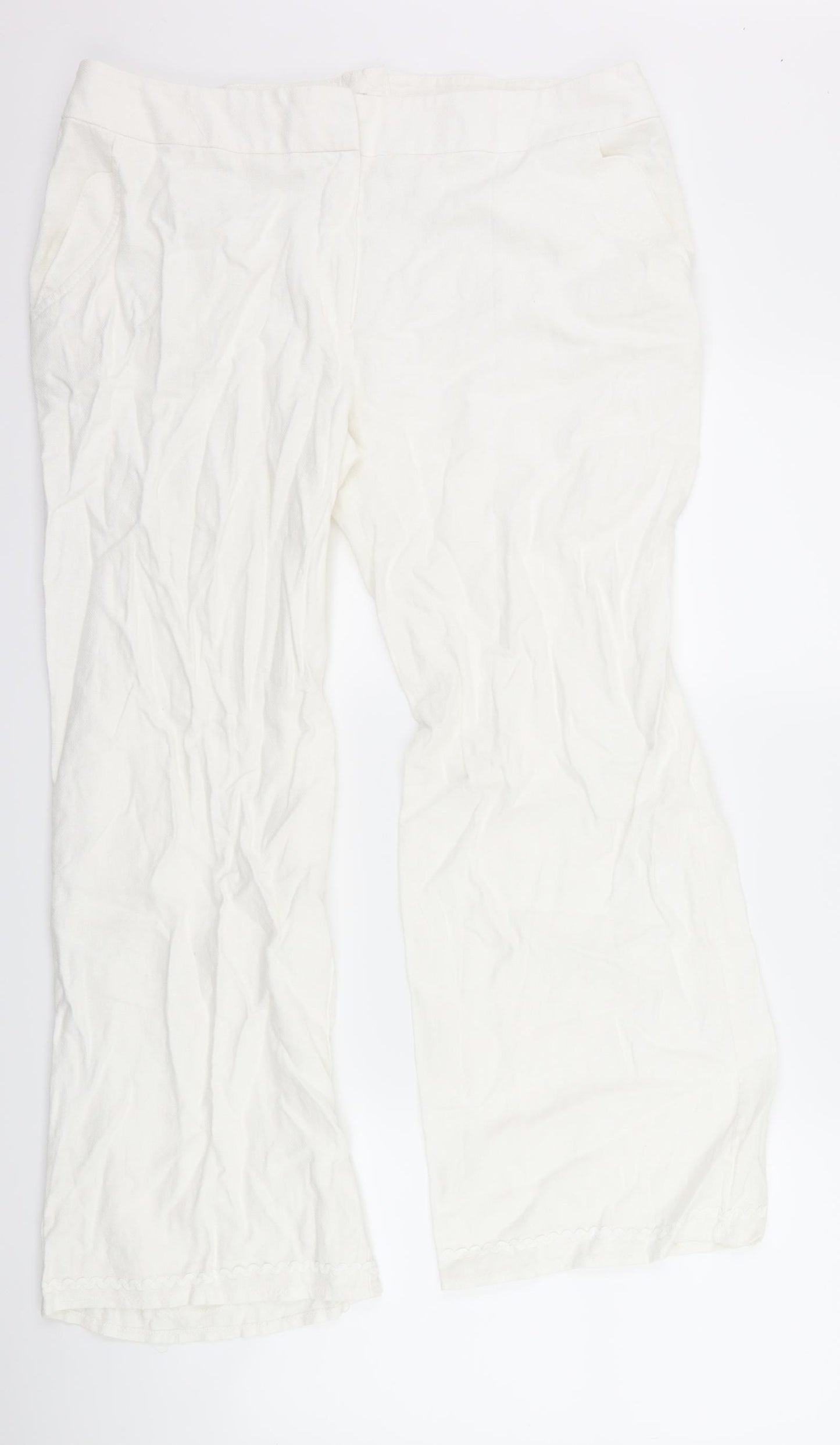 Marks and Spencer Womens White   Trousers  Size 36 L28 in