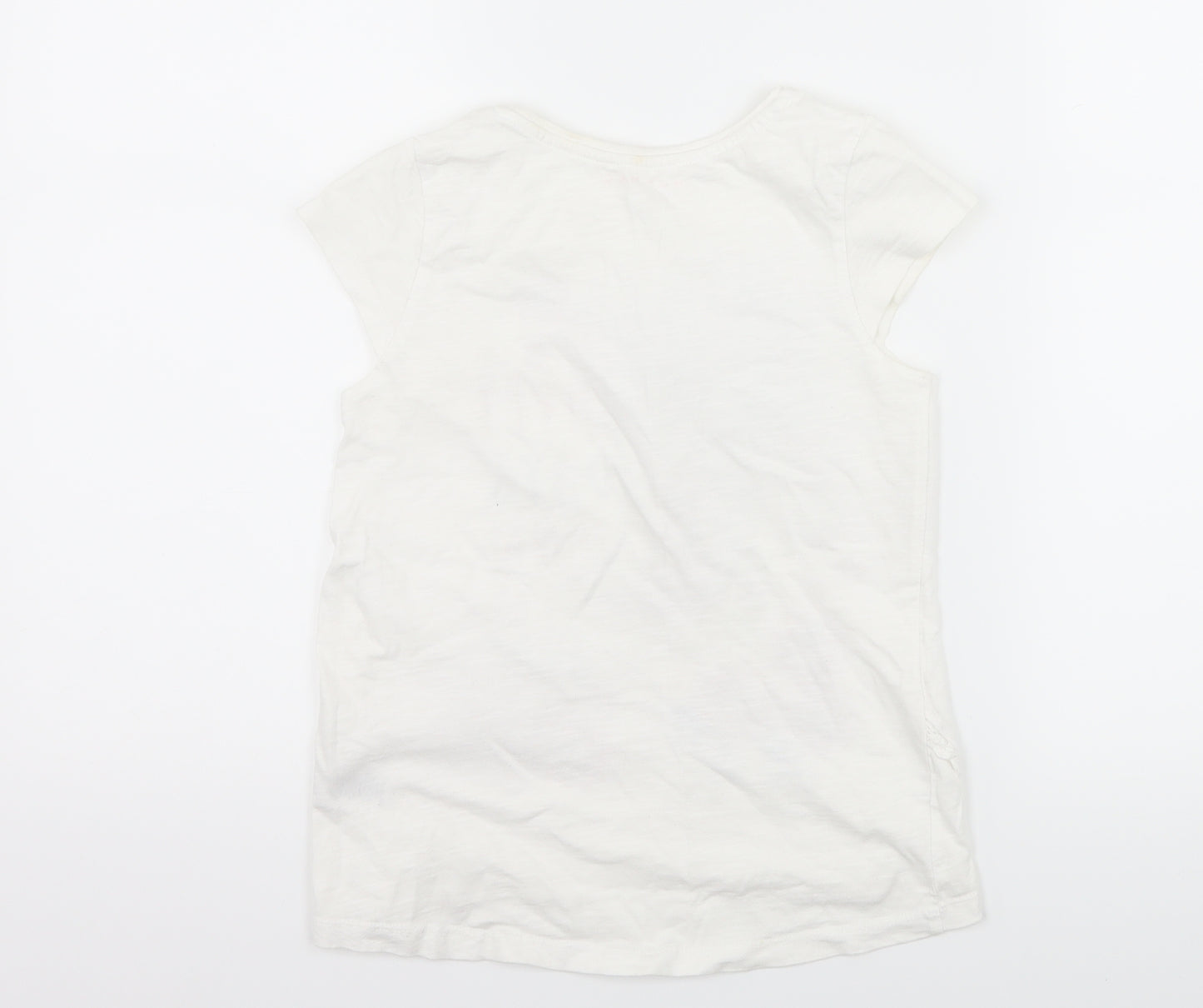 Nutmeg Girls White   Basic T-Shirt Size 6-7 Years  - slogan