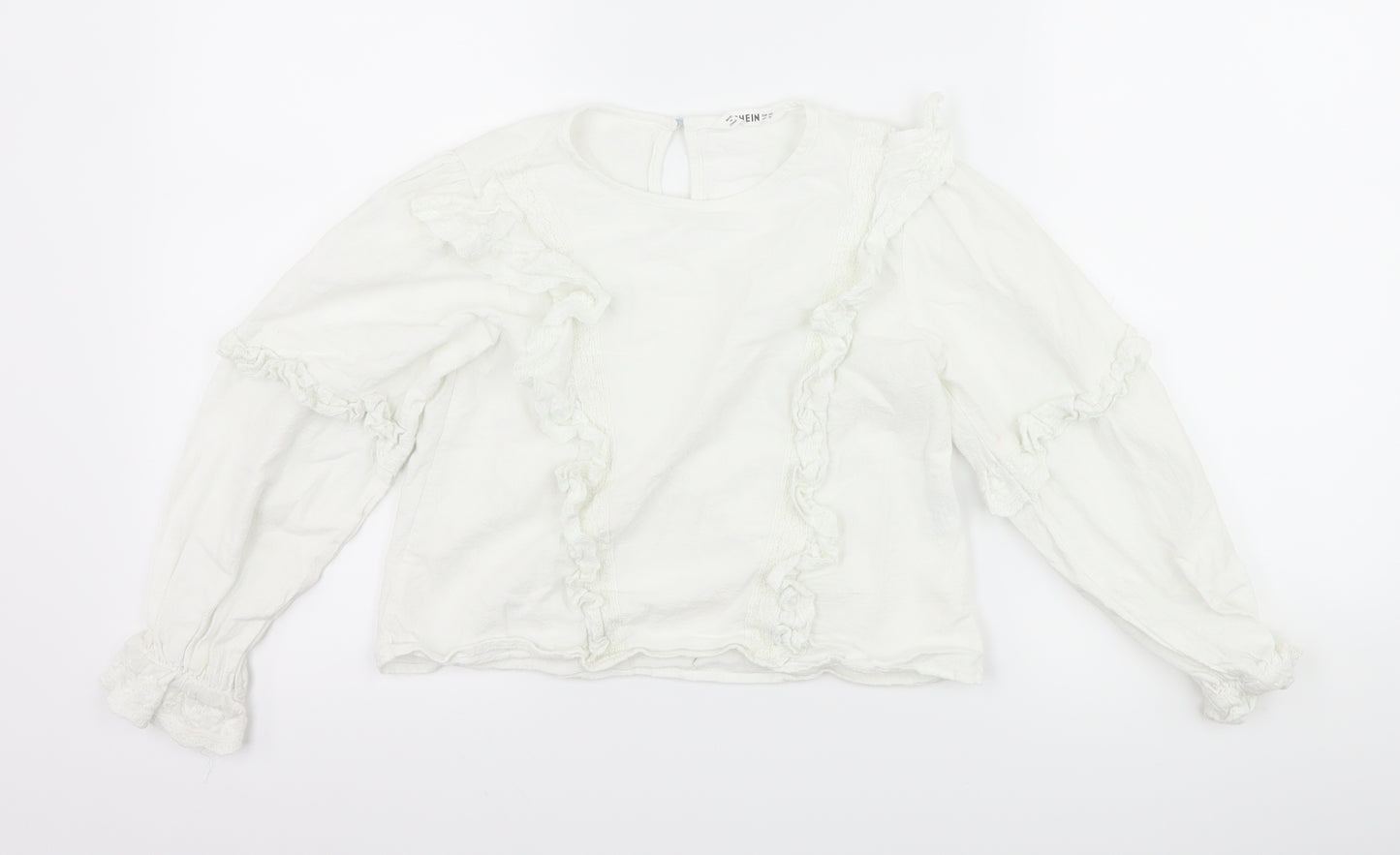 SheIn Girls White   Basic Blouse Size 7-8 Years