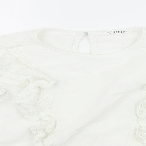 SheIn Girls White   Basic Blouse Size 7-8 Years