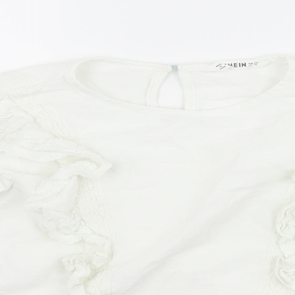 SheIn Girls White   Basic Blouse Size 7-8 Years