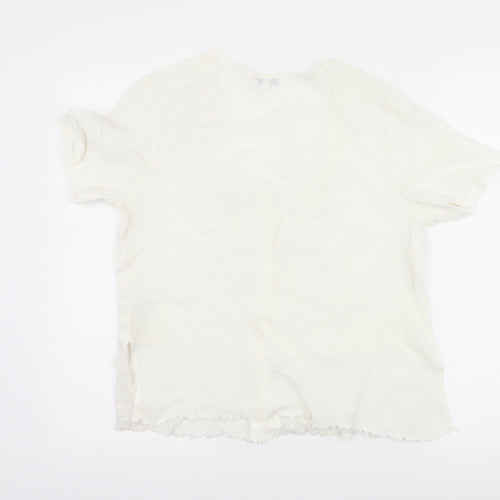 Klass Womens Ivory   Basic Button-Up Size 16