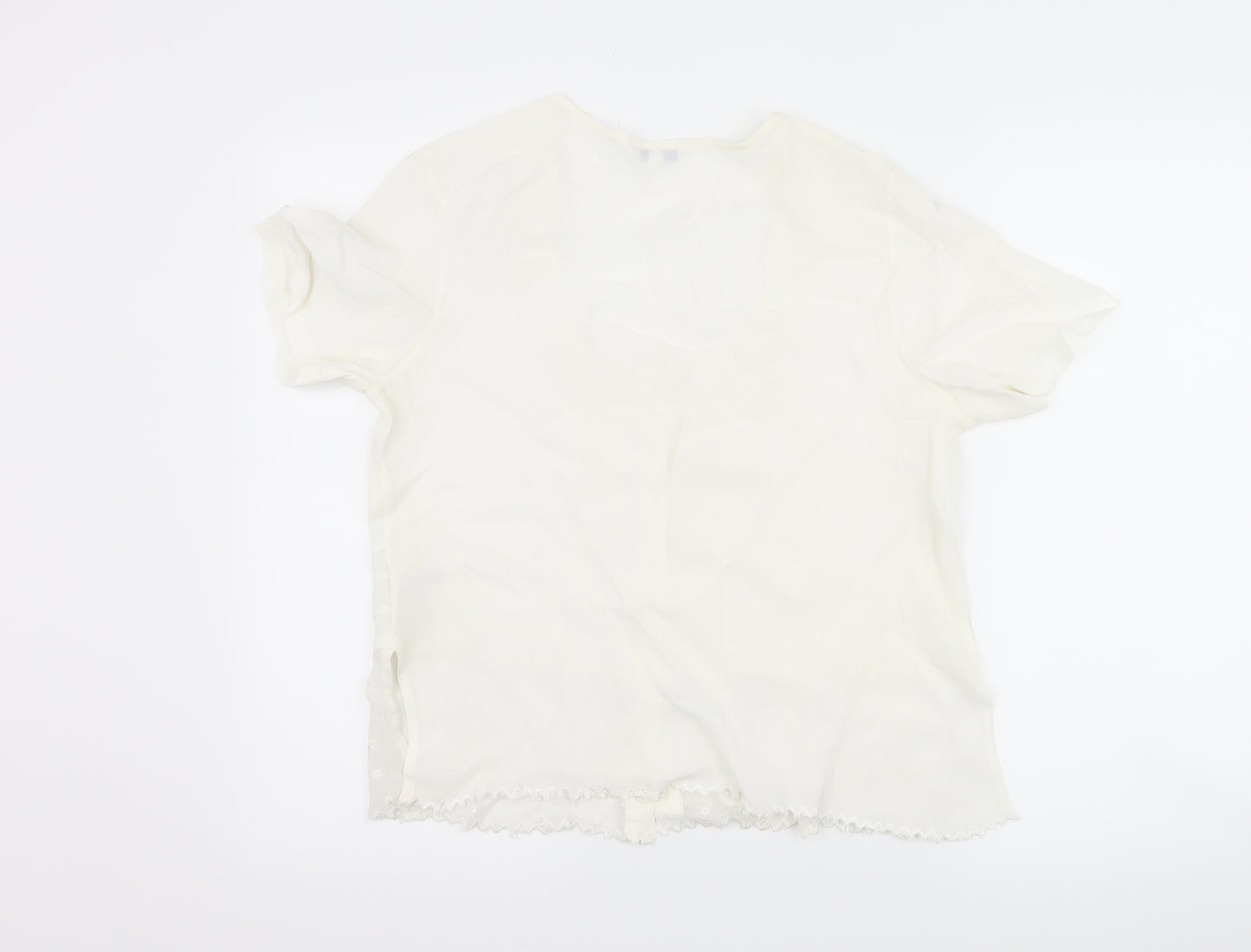 Klass Womens Ivory   Basic Button-Up Size 16