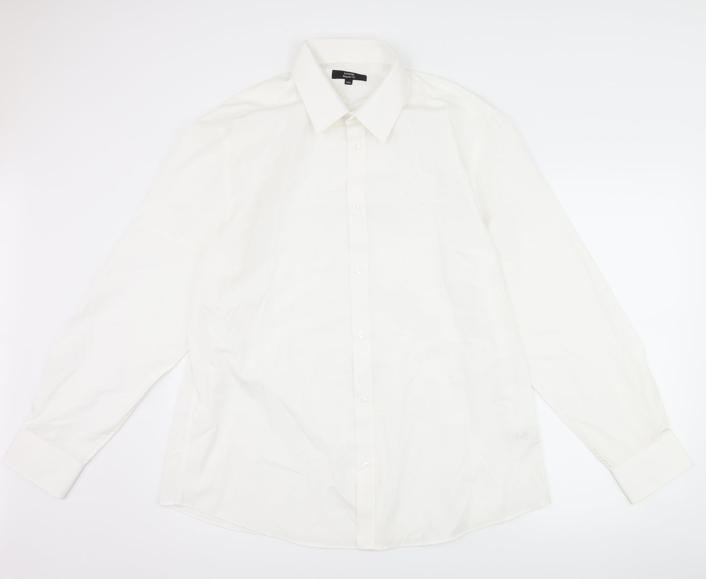 George Mens White    Dress Shirt Size 17.5